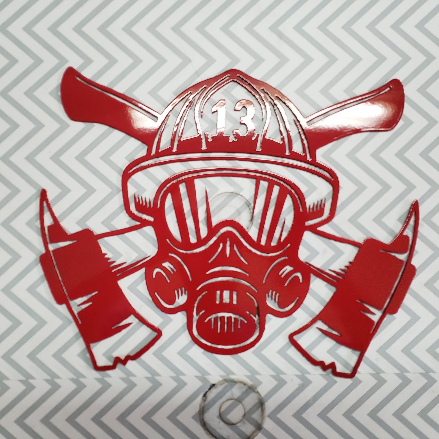 Custom Fireman Wall Art with Axe – Personalized Station Number – Firefighter Metal Plaque Memorial – Hero Gift