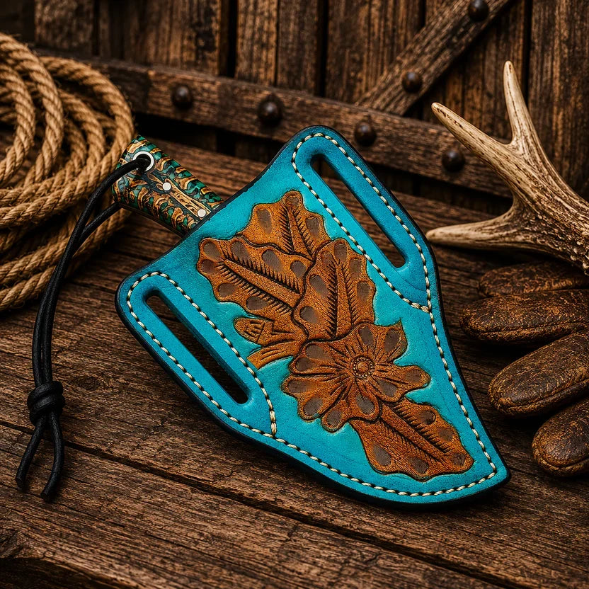 Cowboy Field Knife | Rasp Steel with Pine Cone Handle - image 3