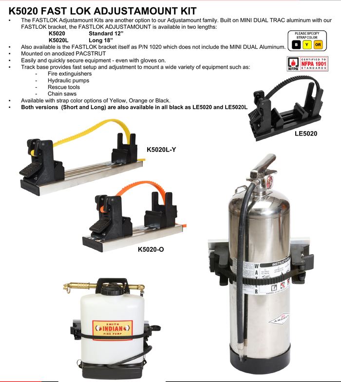 PAC Fastlok Kit (K5020) - shown as part of the complete kit; this is bracket P/N 1020