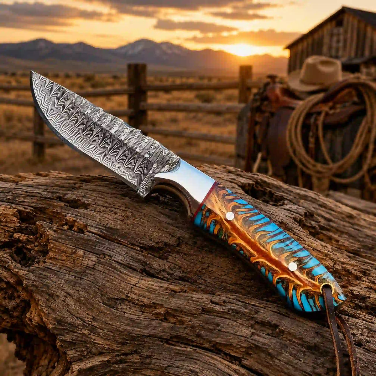Buckaroo Knife | Rasp Steel with Pine Cone Handle - image 2