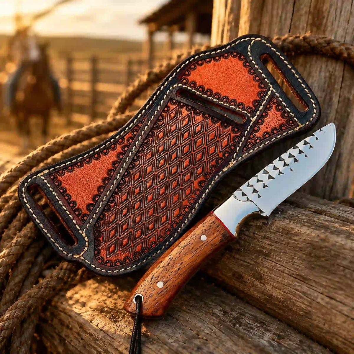Buckaroo Knife | Rasp Steel with Rosewood Handle - image 2