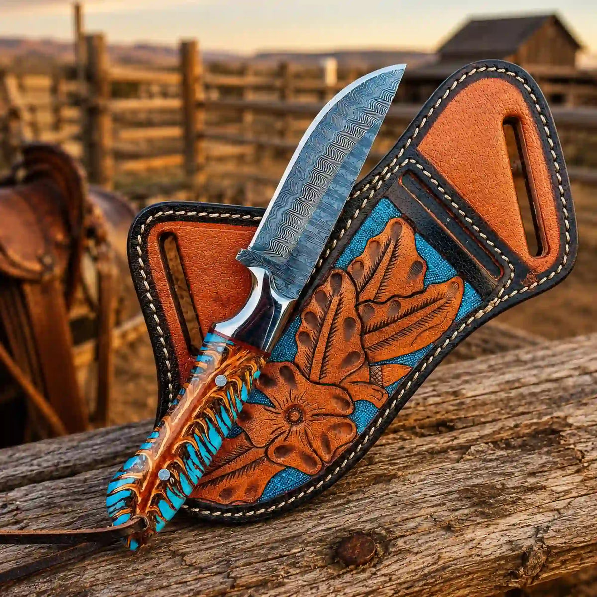 Buckaroo Knife | Rasp Steel with Pine Cone Handle - image 3