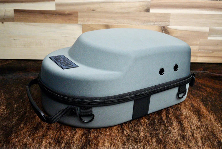 Black Travel Hat Case with Custom Patch