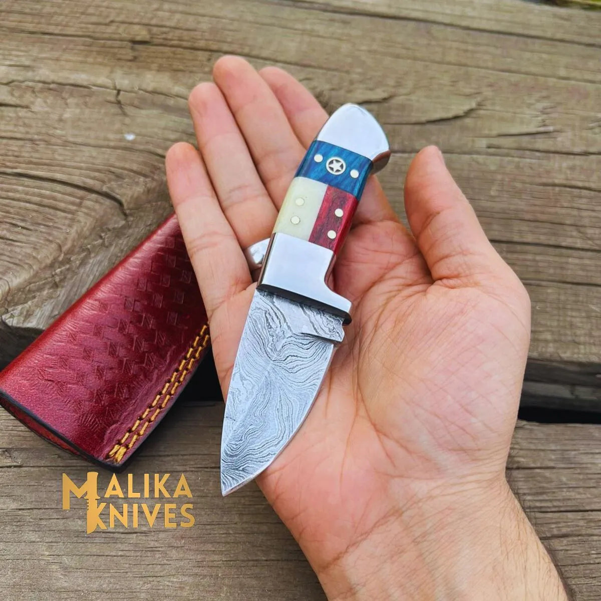Premium EDC Flag Handle Skinner Knife - Compact, Durable & Razor-Sharp for Outdoor Enthusiasts-0025