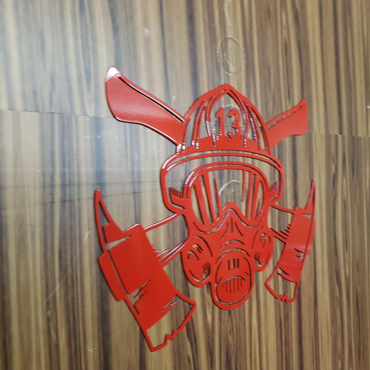 Custom Fireman Wall Art with Axe – Personalized Station Number – Firefighter Metal Plaque Memorial – Hero Gift
