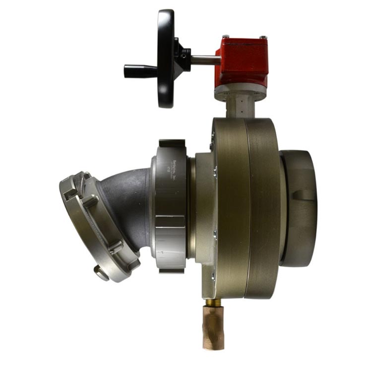 BV-78H Storz butterfly valve, 30° elbow, gear operator, speed handwheel