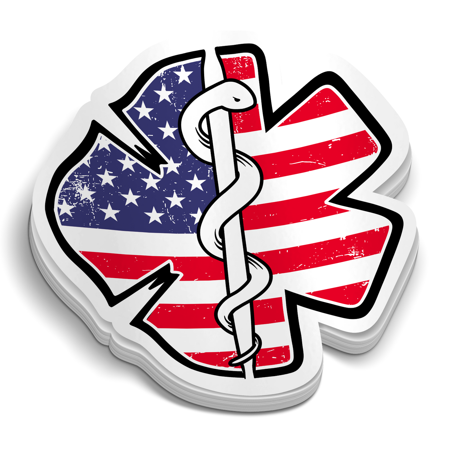 Fire EMS Flag Sticker