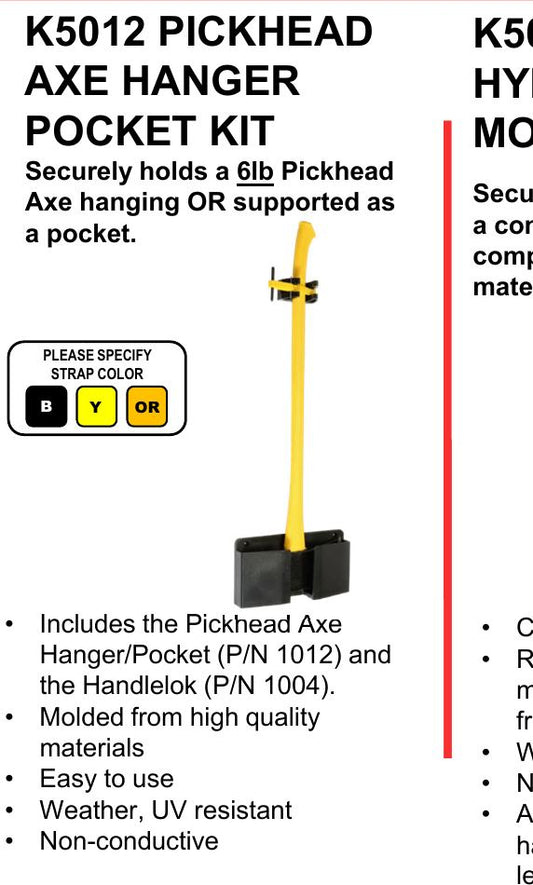 PAC Pickhead Axe Hanger/Pocket Kit (K5012) - shown as part of the complete kit; this is bracket P/N 1012