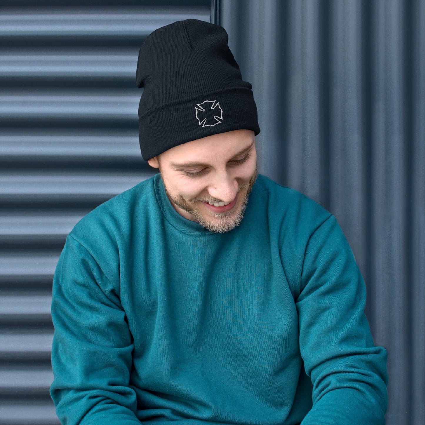 Maltese Cross Embroidered Beanie