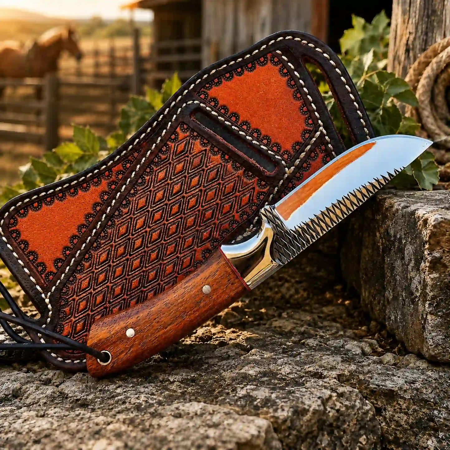 Buckaroo Knife | Rasp Steel with Rosewood Handle