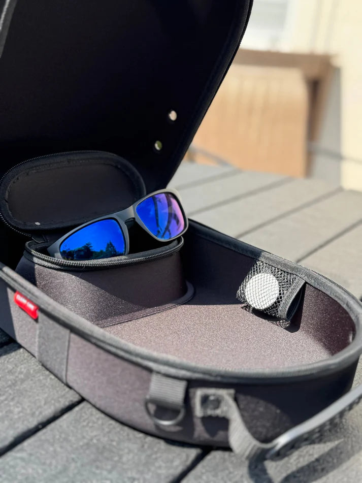 Black Travel Hat Case with Custom Patch