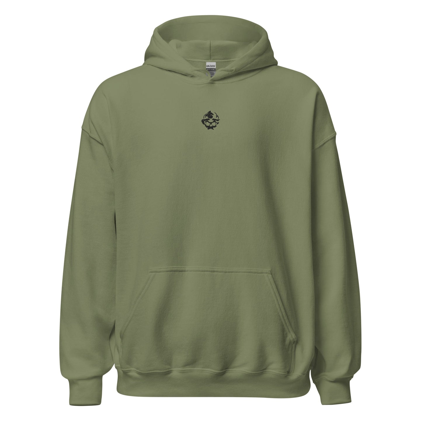 Embroidered Skull Logo Pullover Hoodie